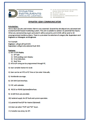DYNATEK INSTRUMENTS PVT LTD